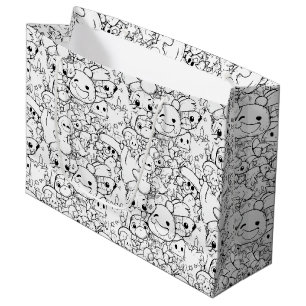 Bolsa De Regalo Grande Personajes adorables de Kawaii Doodle (1)