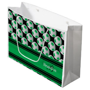 Bolsa De Regalo Grande Personalice los balones de fútbol verdes