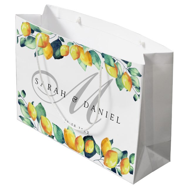 Bolsa De Regalo Grande Personalisierbar Toscana Elegante Wedding (Angulo reverso)