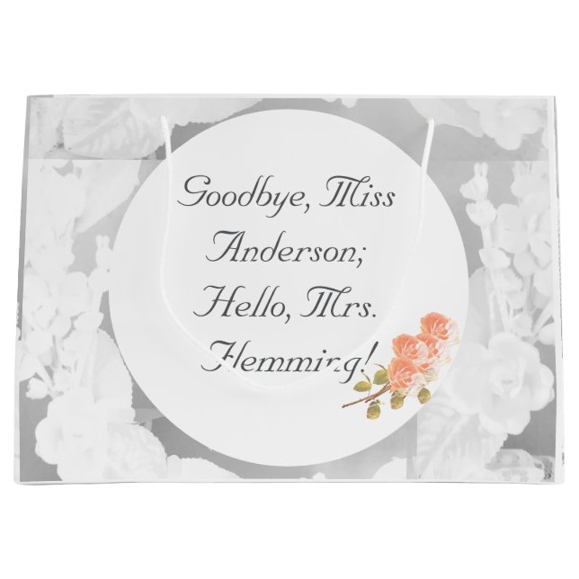 Bolsa De Regalo Grande Personalizable Bridal Shower (Anverso)