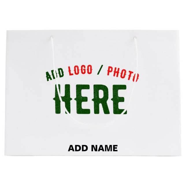 BOLSA DE REGALO GRANDE PERSONALIZABLE MODERNO ESTILO BLANCO VERIFICADO MA (Anverso)