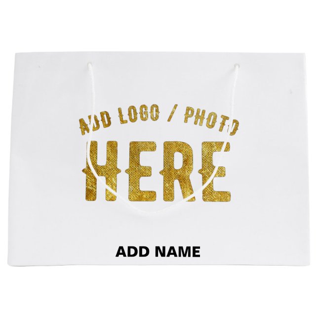 BOLSA DE REGALO GRANDE PERSONALIZABLE MODERNO ESTILO BLANCO VERIFICADO MA (Anverso)