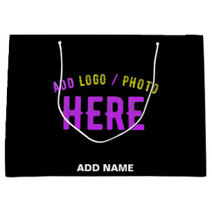 BOLSA DE REGALO GRANDE PERSONALIZABLE MODERNO ESTILO NEGRO VERIFICADO MAR