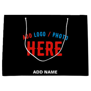 BOLSA DE REGALO GRANDE PERSONALIZABLE MODERNO ESTILO NEGRO VERIFICADO MAR