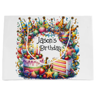 Bolsa De Regalo Grande Personalización de la fiesta de cumpleaños