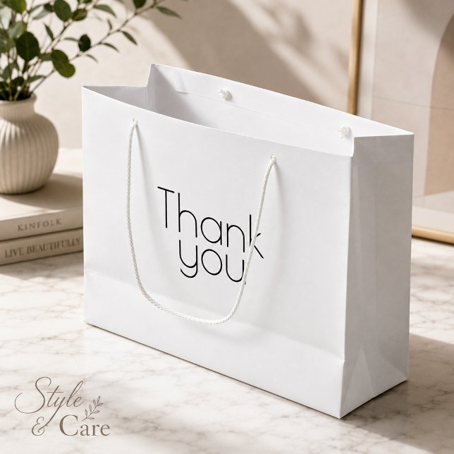 Bolsa de regalo grande personalizada estilo gracia (Custom Thank You Large Gift Bag Personalized Style)