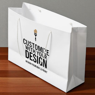 Bolsa De Regalo Grande Personalizada Minimalista de Marca de Empresa Pers