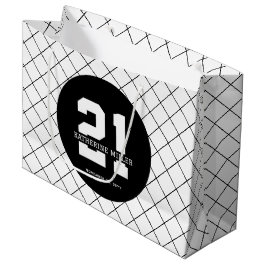 Bolsa De Regalo Grande Personalizado 21º cumpleaños Moderno y elegante