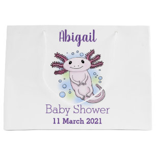 Bolsa De Regalo Grande Personalizado axolotópico rosa adorable