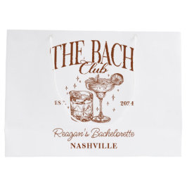 Bolsa De Regalo Grande Personalizado Bachelorette Retro Cocktail Brown