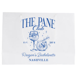 Bolsa De Regalo Grande Personalizado Bachelorette Retro Cóctel Azul