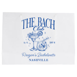 Bolsa De Regalo Grande Personalizado Bachelorette Retro Cóctel Azul