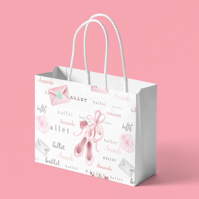 Bolsa De Regalo Grande Personalizado Ballerina personalizada Ballet Rosa (Subido por el creador)