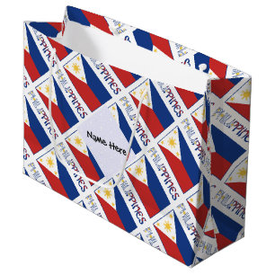 Bolsa De Regalo Grande Personalizado con baldosas de Filipinas y bandera