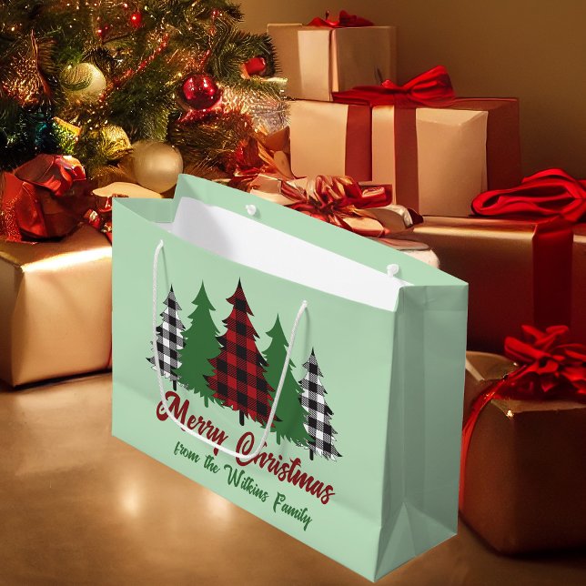 Bolsa De Regalo Grande Personalizado de árboles navideños rojos y verdes  (Subido por el creador)