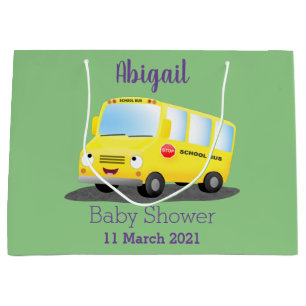 Bolsa De Regalo Grande Personalizado de autobús escolar alegre y amarillo