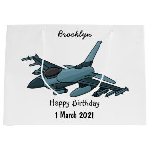 Bolsa De Regalo Grande Personalizado de avión de combate militar
