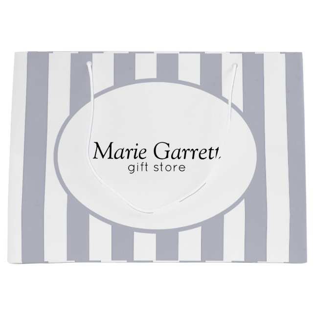 Bolsa De Regalo Grande Personalizado de bandas grises clásicas (Anverso)