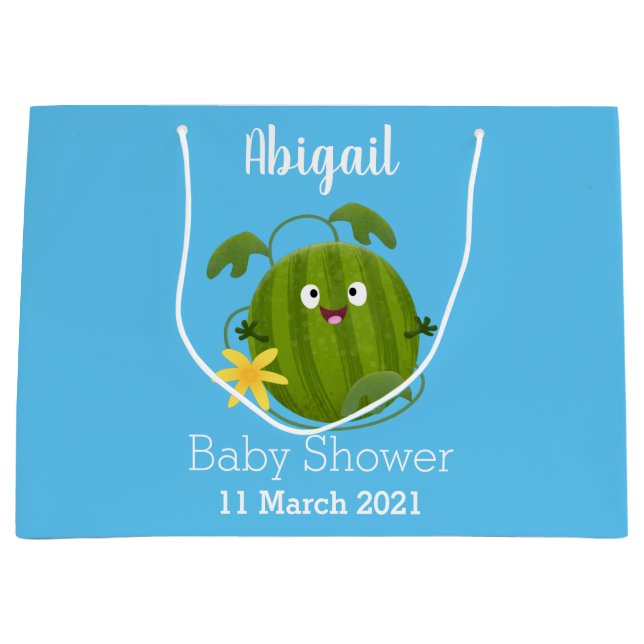 Bolsa De Regalo Grande Personalizado de la sandía sonriente alegre (Anverso)