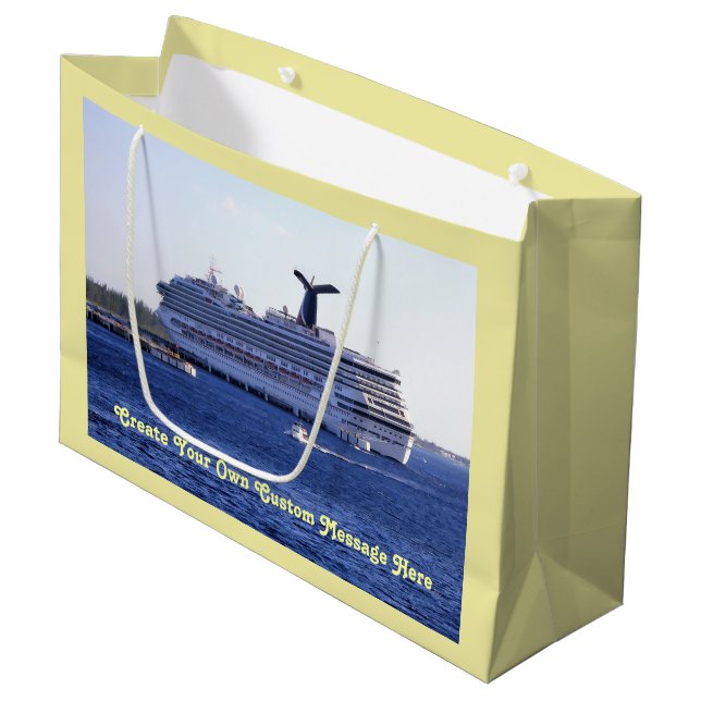 Bolsa De Regalo Grande Personalizado de la visita del barco de cruceros (Angulo Anverso)