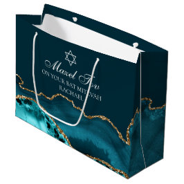 Bolsa De Regalo Grande Personalizado de moda Bat Mitzvah Mazel Tov Oro Ve