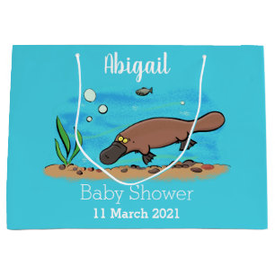 Bolsa De Regalo Grande Personalizado de natación de Platypus Cute