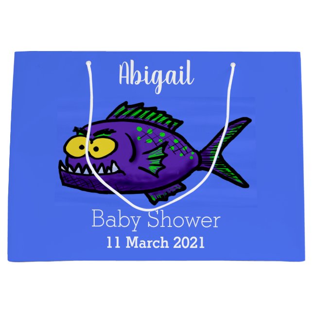 Bolsa De Regalo Grande Personalizado de pescado piraña (Anverso)