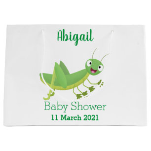 Bolsa De Regalo Grande Personalizado de saltamontes alegre verde