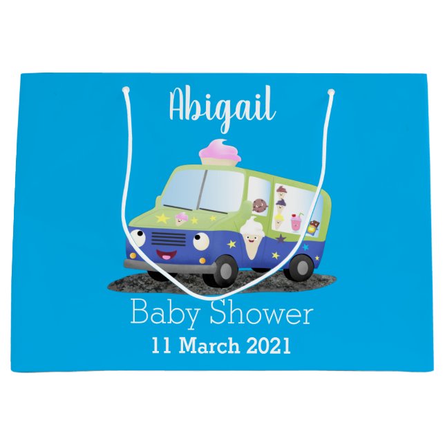 Bolsa De Regalo Grande Personalizado de un camión de helados alegre (Anverso)