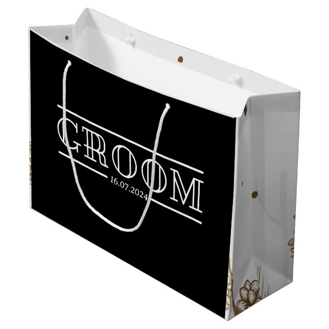Bolsa De Regalo Grande Personalizado del partido Groomsmen Bachelor (Angulo Anverso)