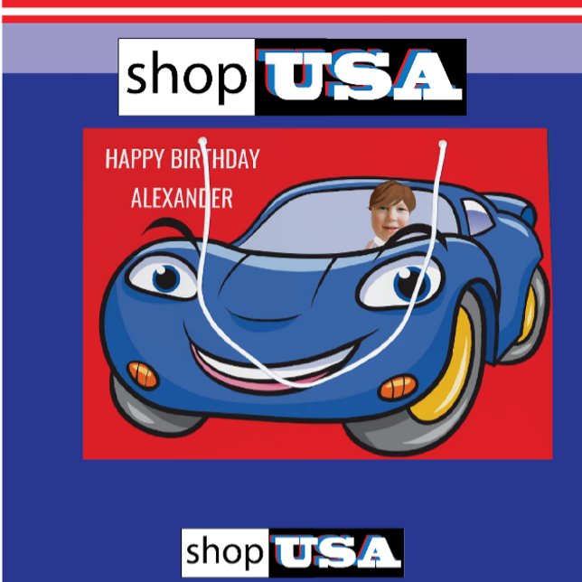 Bolsa De Regalo Grande Personalizado divertida de Birday Car Automotive C (Subido por el creador)
