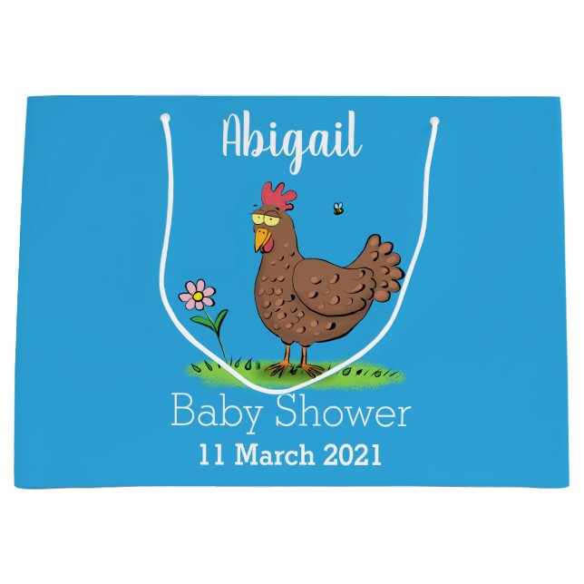 Bolsa De Regalo Grande Personalizado divertido de pollo rústico y caprich (Anverso)