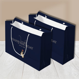 Bolsa De Regalo Grande Personalizado Finger Heart Shape Happy Birthday Na