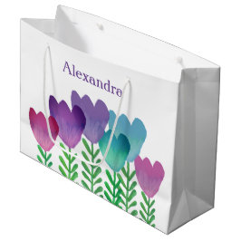 Bolsa De Regalo Grande Personalizado Floral Elegante Y Moderno