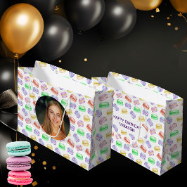 Bolsa De Regalo Grande Personalizado Foto Patrón de cumpleaños Cookies Ma