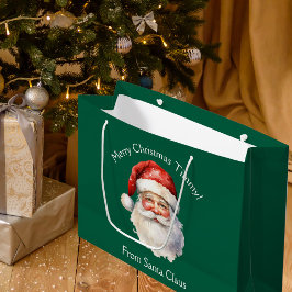 Bolsa De Regalo Grande Personalizado Green De Santa Claus Navidades Infan