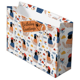 Bolsa De Regalo Grande Personalizado Hola perro patrón sin soldadura gran