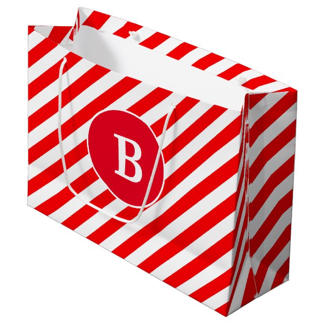 BOLSA DE REGALO GRANDE PERSONALIZADO LETTER NAVIDADES BLANCOS ROJOS (Angulo Anverso)