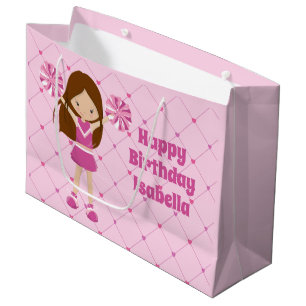Bolsa De Regalo Grande Personalizado lindo animadores Chicas cumpleaños r