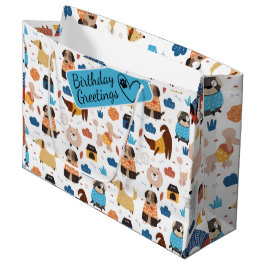 Bolsa De Regalo Grande Personalizado loco perro sin soldadura patrón gran