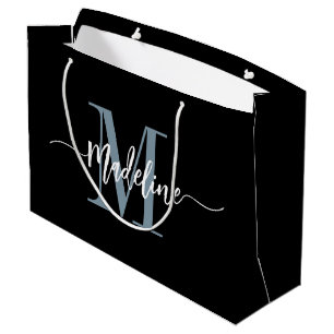 Bolsa De Regalo Grande Personalizado Monograma Nombre de guión moderno Sw