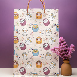 Bolsa De Regalo Grande Personalizado Multcolor Sleepy Sloth