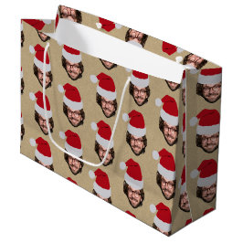 Bolsa De Regalo Grande Personalizado Navidades divertidos de Santa Hat Fa