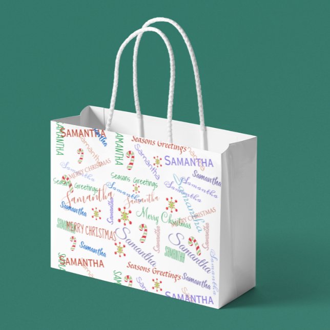 Bolsa De Regalo Grande Personalizado Navidades Personalizados Nombre Repe (Subido por el creador)