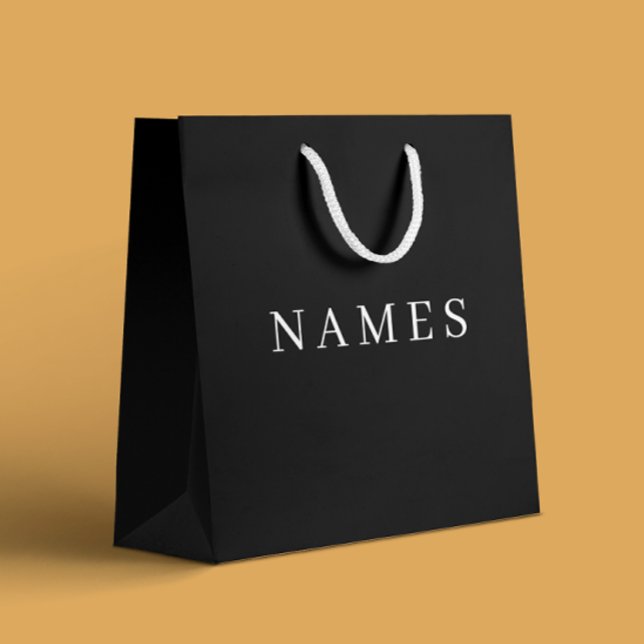 Bolsa De Regalo Grande Personalizado negro simple Añadir su nombre elegan (Subido por el creador)