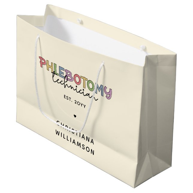 Bolsa De Regalo Grande Personalizado Phlebotomy Technician PBT Phlebotomy (Angulo Anverso)