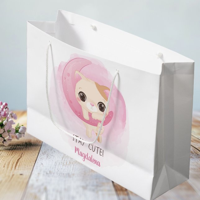 Bolsa De Regalo Grande Personalizado Pink Kitten (Subido por el creador)
