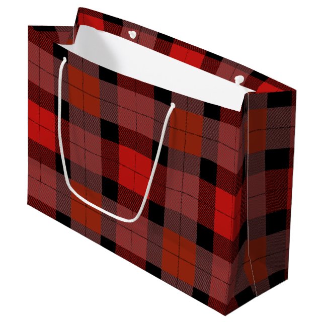 Bolsa De Regalo Grande Personalizado plaid (Angulo Anverso)