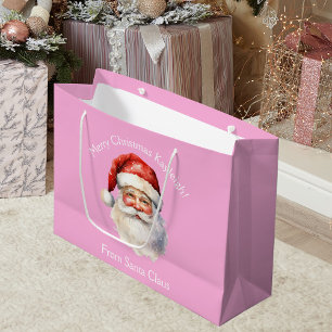 Bolsa De Regalo Grande Personalizado Rosa De Los Navidades Infantiles De 