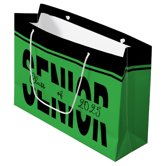 Bolsa De Regalo Grande Personalizado senior negro clásico (Angulo Anverso)